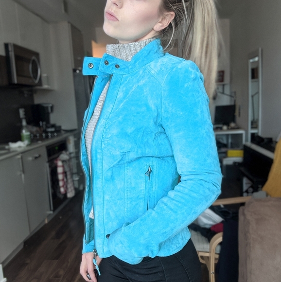 Le chateau suede blue jacket - Picture 1 of 6